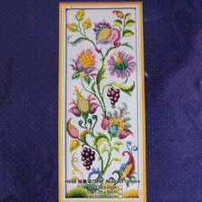 Jacobean flowers bellpull cross stitch chart