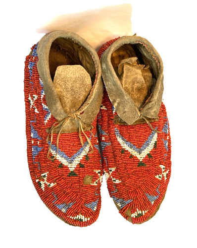 Antique moccasins native - moccasins,