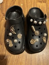 Limited Edition Crocs Black And Gold Gem 