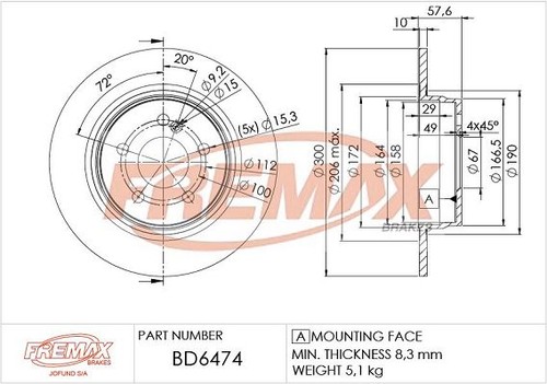 Brake disc fremax 6474 - fremax, for