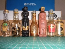 7 x Vintage Miniature Tolteca Tiki, Vudu , etc Liquor Bottles - 1960's - MOREY