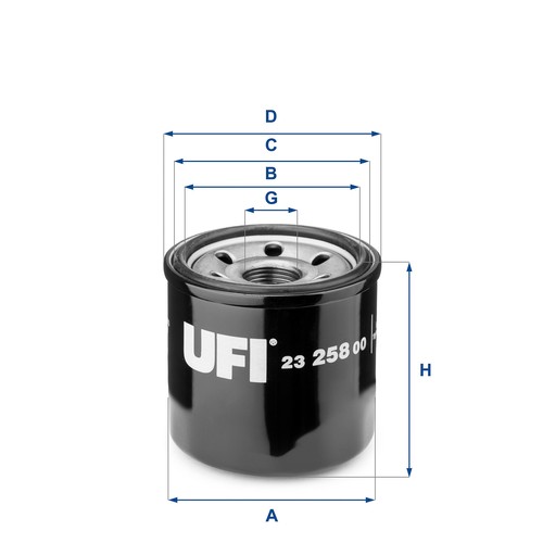 Ufi 258 oil filter - 23.258.00, for