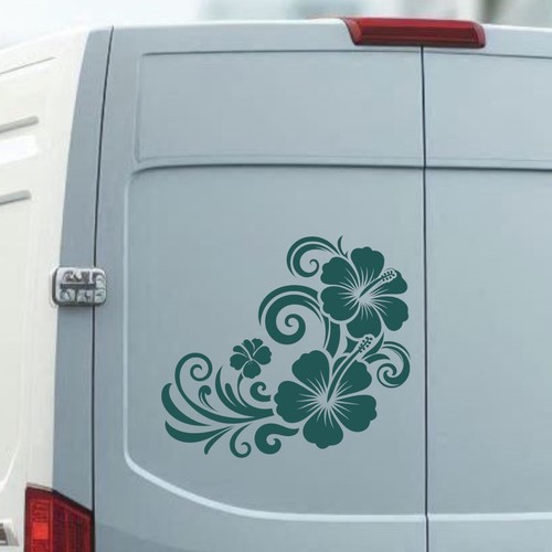 Hibiscus flower vinyl decal - hibiscus,