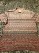 Mantaray Men's Polo T-Shirt Size Medium Short Sleeve Faded Red And Grey Colour