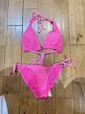 Pink crochet bikini set