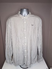 Fred Perry long sleeve shirt Check Slim Fit gray & white xxl