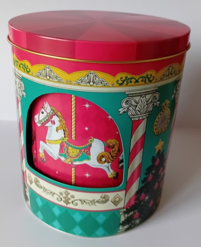 Musical tin carousel horses - carousel,