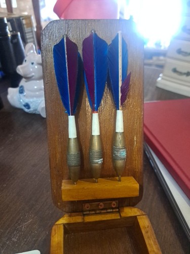 Vintage darts set wood - wood, strip