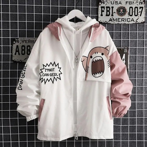 Women shark print hooded - shark,