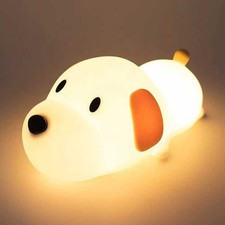 LED Silicone Night Light Rechargeable Cute Puppy Dog Touch Lamp Kid Bedroom Gift