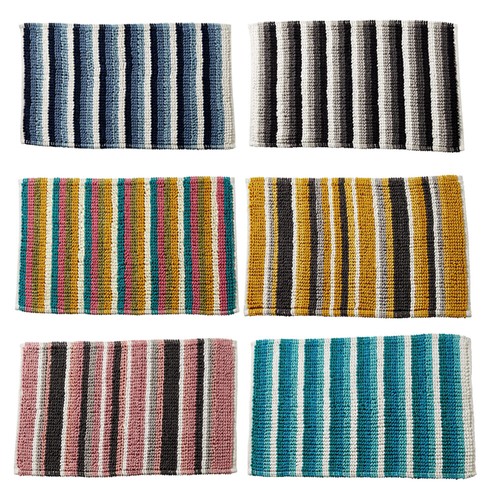 Padstow stripe bath mat - bath,