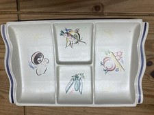 Retro Poole Pottery Vegetable Pattern Snack/Hors  D’Ouevres Tray