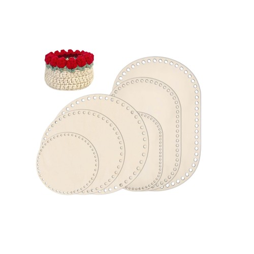 Blank wood crochet basket base - basket,