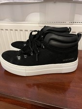  SKECHERS Street Los Angeles Black High Top Trainers Memory Foam UK 5