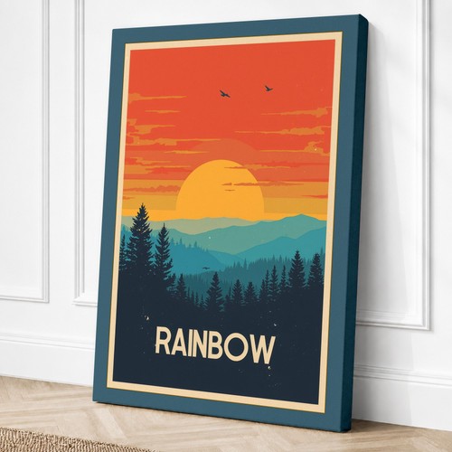 Mountains sunrise retro - mountains, at