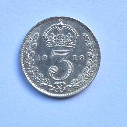 George 1913 threepence - george,