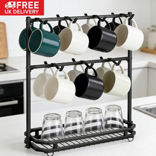 Coffee mug rack - metal, black