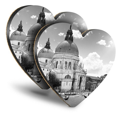 Heart mdf coasters bw - 2x,