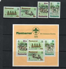 MONTSERRAT MNH 1979 SG436-439 & MS440 50TH ANV OF BOY SCOUT MOVEMENT