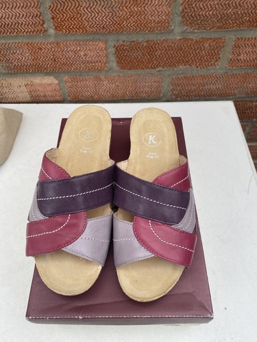 Ladies leather wedge - leather,