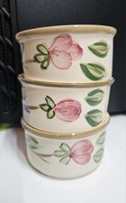 3 Pretty Pink Floral Ramekin. Dishwasher Freezer, Oven and Microwave Safe. 10cm