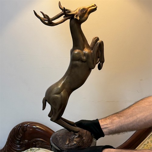 Bronze deer sculpture stag - bronze,