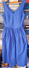 Laura Ashley vintage 1980's Cobalt Blue Ballerina dress UK 16  100% cotton 