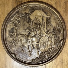 Chinese opium Resin table Tabletop Chinese Horse And Carriage Art Vintage MCM