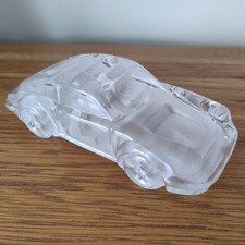 Hofbauer Glass Car Ornament Porsche 911 24% Lead Crystal West Germany Christmas