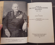 1956 HISTORY OF THE ROYAL WARWICKSHIRE REGIMENT 1919-52 BY CUNLIFFE WW2 Warwick