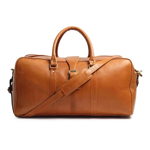 Handmade leather duffel - handmade,