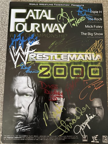 Wwf wrestlemania 2000 signed - wrestlemania,