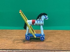 12th scale dolls house Warwick miniatures pewter painted push along horse