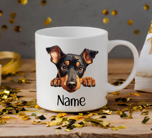Doberman pinscher dog peeping - dog,