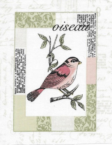 Fabric picture panel finch - fabric,