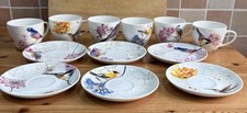 Beautiful Waterside Fine China Bird Theme Cups And Saucers X 6