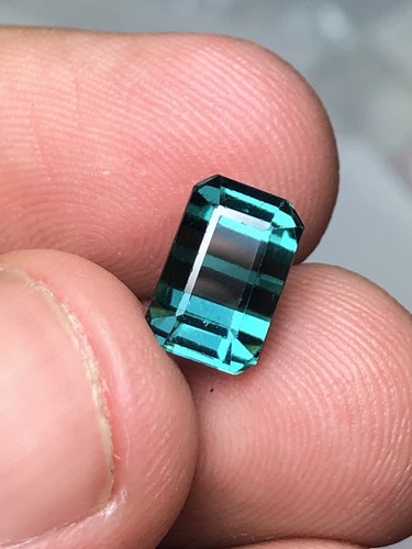 Blue tourmaline faceted stone - tourmaline,