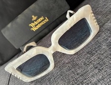 Vivienne Westwood Judy Sunglasses/ Gloss White Pearl/Blue Gradient