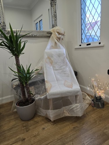 Embroidered voile and netting