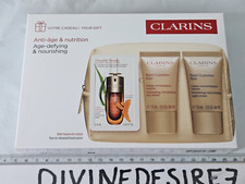 Clarins Age Defying Gift Set Nutri Lumiere Day Night 15ml Double Serum 0.9ml NEW
