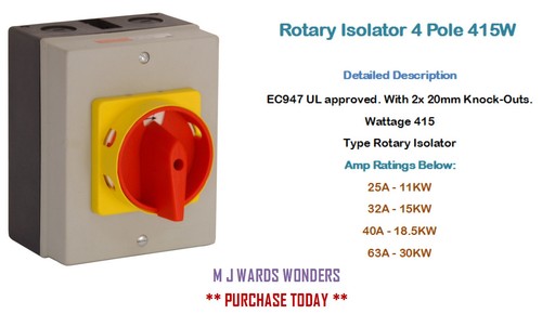 Rotary isolator pole 415w - pole,
