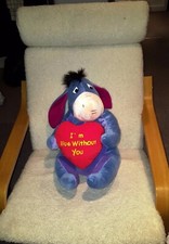Collectable Disney Extra Large Eeyore Cuddly Toy With Heart Excellent Condition 