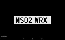 FOR SUBARU, MS02 WRX  PERSONALISED CAR NUMBER PLATE FOR SALE/TRANSFER. 