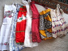 Vntg Aprons LOT Of 7 - Geese