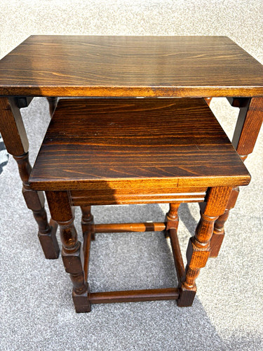 Dark wood nesting tables set - dark,