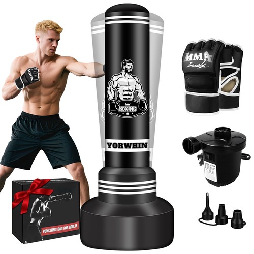 Heavy punching bag with - heavy, stand