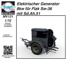 Planet Models MV131 1:72 Elektrischer Generator 8kw fÃƒÂ¼r Flak Sw-36) mit Sd.Ah