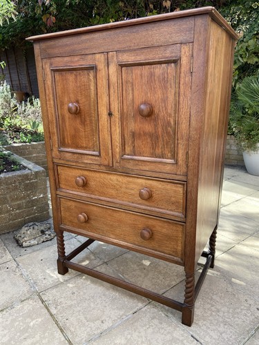 Antique oak linen press - press, with