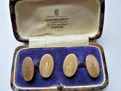 9ct gold art - 9ct, cufflinks