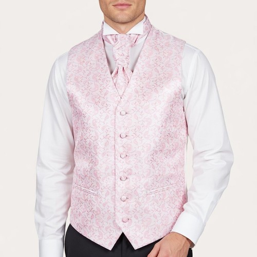 Coral paisley formal - coral, waistcoat